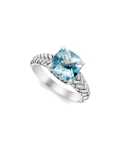 Samuel B. Silver 3.55 Ct. Tw. Blue Topaz Ring In Metallic