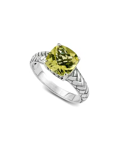 Samuel B. Silver 3.55 Ct. Tw. Lemon Quartz Woven Shank Ring In Metallic