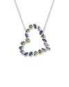 Samuel B. Silver 3.87 Ct. Tw. Gemstone Heart Necklace In Metallic