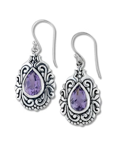 Samuel B. Silver 3.90 Ct. Tw. Amethyst Drop Earrings