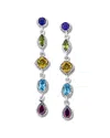 Samuel B. Silver 3.90 Ct. Tw. Gemstone Drop Earrings