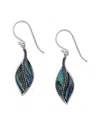 Samuel B. Sterling Silver Leaf Drop Earrings In Green