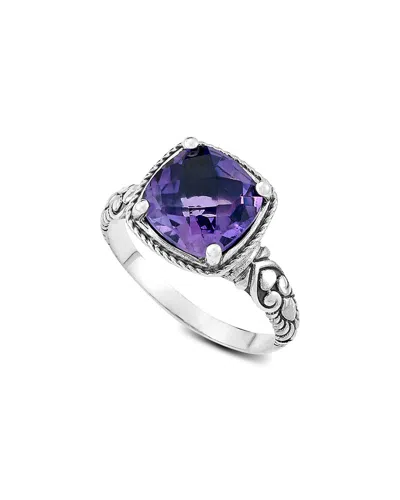 Samuel B. Silver 4.00 Ct. Tw. Amethyst Ring In Purple