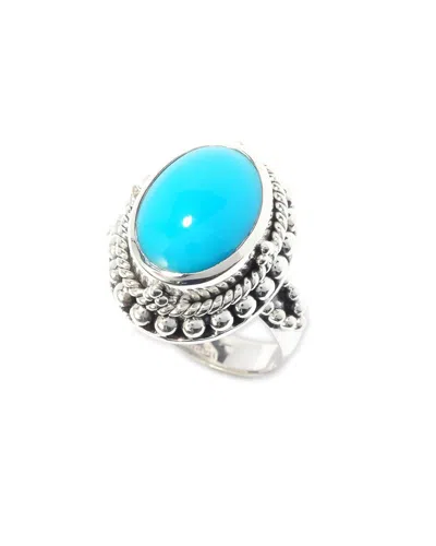 Samuel B. Silver 4.00 Ct. Tw. Sleeping Beauty Turquoise Ring In Blue