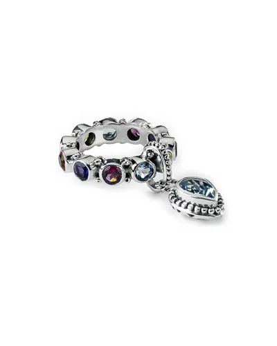 Samuel B. Ss Multi Gemstone Eternity Band With Blue Topaz Da In Metallic