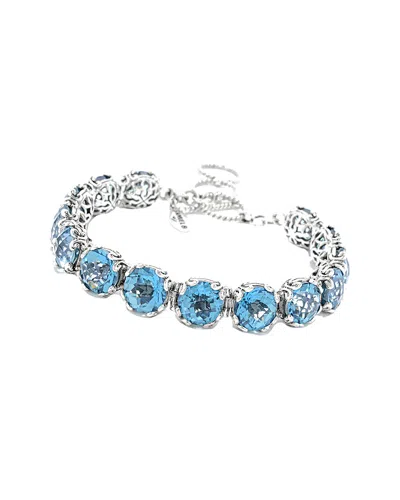 Samuel B. Silver 44.80 Ct. Tw. Aqua Color Topaz Bracelet In Blue