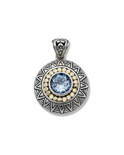 SAMUEL B. SAMUEL B. SILVER 4.50 CT. TW. BLUE TOPAZ TRIBE PENDANT