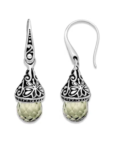 Samuel B. Silver 4.70 Ct. Tw. Green Amethyst Earrings In Metallic