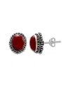 Samuel B. Silver 4.80 Ct. Tw. Coral Beaded Earrings