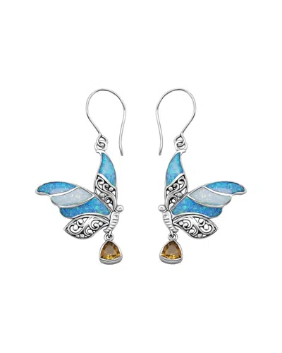 Samuel B. Silver 4.90 Ct. Tw. Blue Topaz Earrings In Metallic