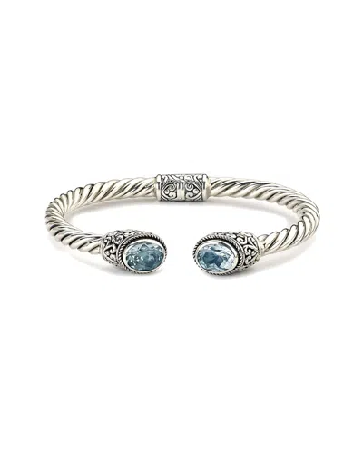 Samuel B. Silver 5.00 Ct. Tw. Blue Topaz Bracelet In Metallic