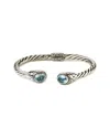 Samuel B. Silver 5.00 Ct. Tw. Blue Topaz Twisted Cable Bracelet