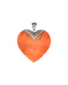 Samuel B. Silver 54.00 Ct. Tw. Orange Spiny Oyser Heart Pendant