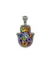 Samuel B. Silver 5.63 Ct. Tw. Gemstone Hamsa Pendant