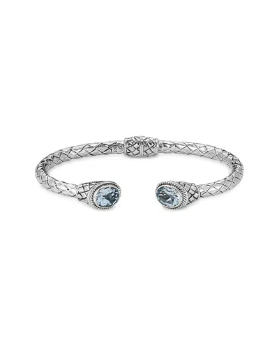 Samuel B. Silver 6.00 Ct. Tw. Blue Topaz Bracelet In Metallic