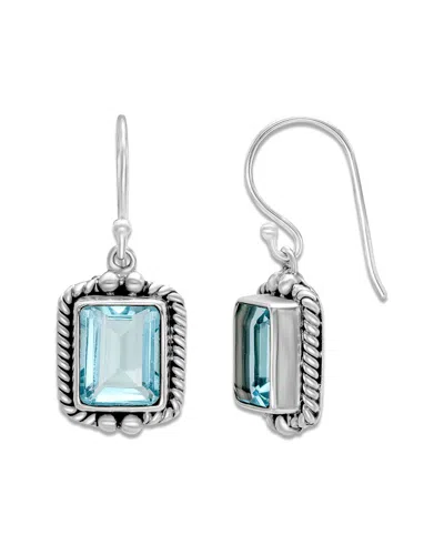 Samuel B. Silver 6.10 Ct. Tw. Blue Topaz Earrings In Metallic