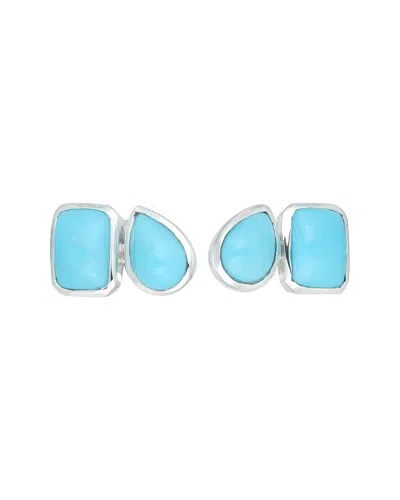 Samuel B. Silver 6.22 Ct. Tw. Turquoise Earrings In Blue