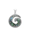 Samuel B. Silver 6.30 Ct. Tw. Abalone G Shape Pendant In Multi