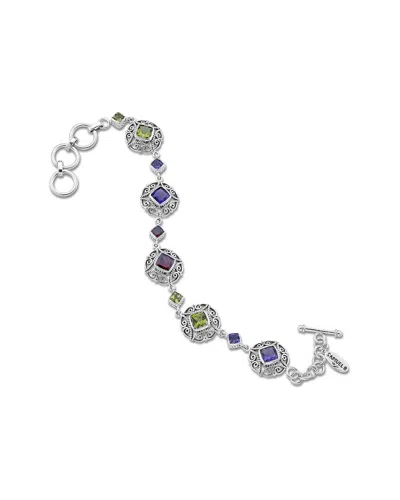 SAMUEL B. SAMUEL B. SILVER 6.50 CT. TW. GEMSTONE CUSHION & ROUND BRACELET