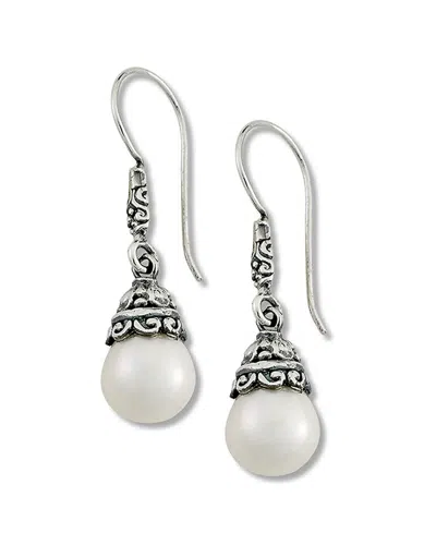 Samuel B. Sterling Silver 9mm Pearl Drop Earrings In White