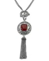Samuel B. Silver 7.00 Ct. Tw. Carnelian Necklace In Metallic