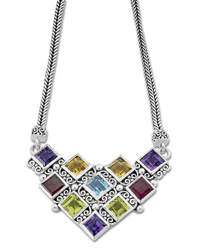 Samuel B. Silver 7.00 Ct. Tw. Gemstone Necklace