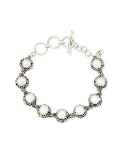 Samuel B. Silver 7mm Pearl Station Bracelet In Metallic