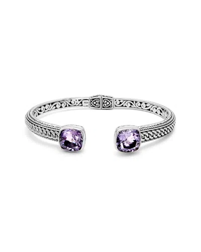 Samuel B. Silver 8.00 Ct. Tw. Amethyst Bangle Bracelet In Metallic