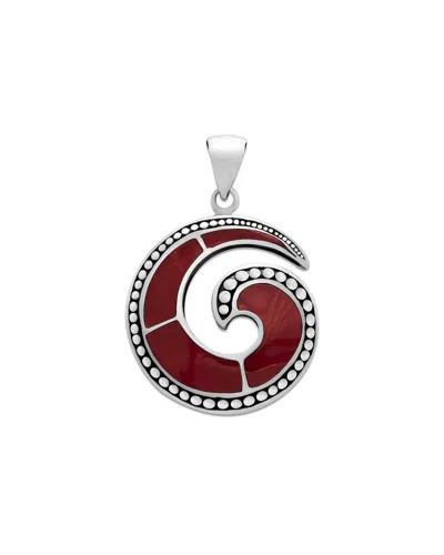 Samuel B. Silver 8.15 Ct. Tw. Coral G Shape Pendant