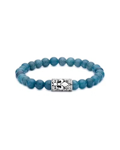 Samuel B. Ss Chrysacolla Stretch Bracelet With Silver Accent In Blue