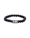 Samuel B. Ss Matte Onyx Sretch Bracelet With Silver Accent In Black