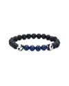 Samuel B. Ss Lava And Lapis Stretch Bracelet With Silver Bea In Multi