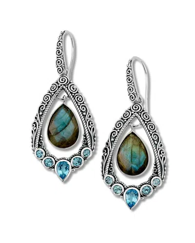 SAMUEL B. SAMUEL B. SILVER 9.25 CT. TW. GEMSTONE EARRINGS
