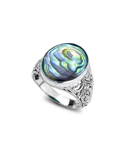 SAMUEL B. SAMUEL B. SILVER ABALONE FILIGREE RING