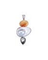 Samuel B. Ss Orange Spiny Oyster Pendant With Blister Pearl In Multi