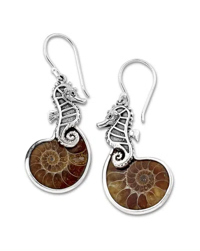 Samuel B. Ammonite Fossil Drop Earrings In Metallic