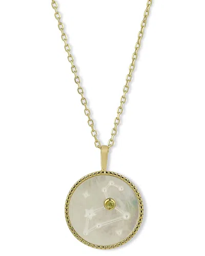 Samuel B. Silver & 18k 0.10 Ct. Tw. Peridot & Pearl Necklace