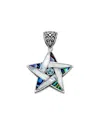 Samuel B. Silver & 18k 0.25 Ct. Tw. Blue Topaz & Pearl Pendant