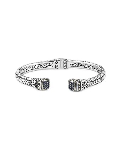 SAMUEL B. SAMUEL B. SILVER & 18K 0.40 CT. TW. BLUE SAPPHIRE BRACELET