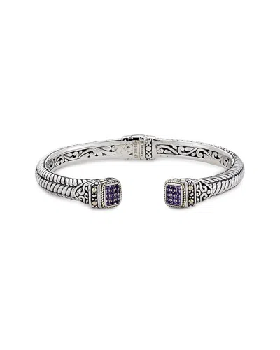 SAMUEL B. SAMUEL B. SILVER & 18K 0.43 CT. TW. AMETHYST BRACELET
