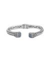 Samuel B. Silver & 18k 0.43 Ct. Tw. Blue Topaz Bracelet In Metallic