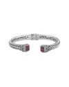 Samuel B. Silver & 18k 0.43 Ct. Tw. Rhodolite Bracelet In Silver