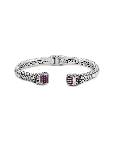 SAMUEL B. SAMUEL B. SILVER & 18K 0.43 CT. TW. RHODOLITE BRACELET