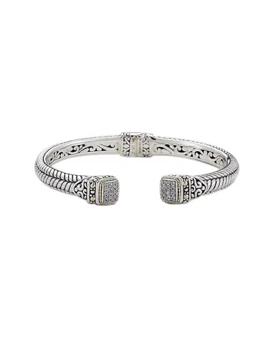 SAMUEL B. SAMUEL B. SILVER & 18K 0.43 CT. TW. WHITE SAPPHIRE BRACELET