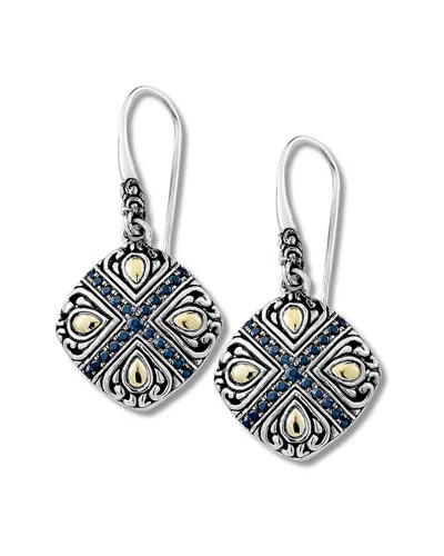 Samuel B. Two-tone Black Spinel Drop Earrings In Blue