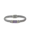 Samuel B. Silver & 18k 1.00 Ct. Tw. Amethyst Bracelet In Metallic