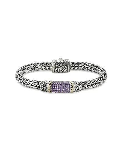 SAMUEL B. SAMUEL B. SILVER & 18K 1.00 CT. TW. AMETHYST BRACELET