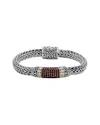 Samuel B. Silver & 18k 1.10 Ct. Tw. Garnet Bracelet In Metallic