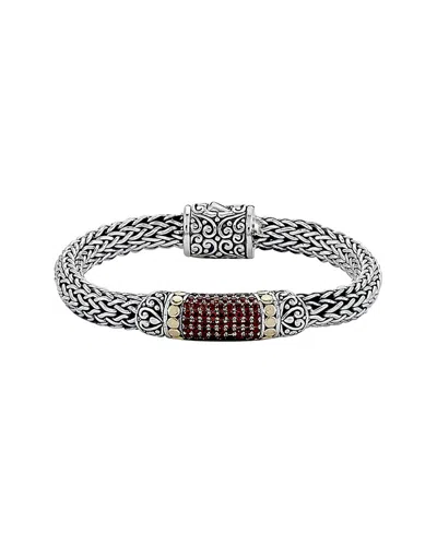 SAMUEL B. SAMUEL B. SILVER & 18K 1.10 CT. TW. GARNET BRACELET