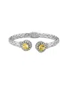 Samuel B. Silver & 18k 1.22 Ct. Tw. Citrine Bracelet In Metallic